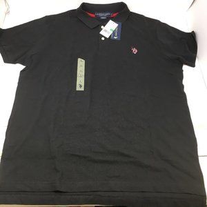 Us Polo Assn. Mens Polo Shirt Black Short Sleeve Collared 100% Cotton L New